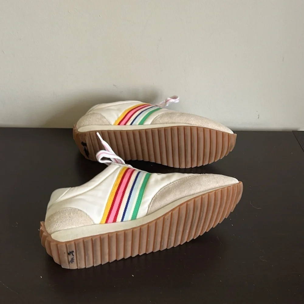 BODEN Striped Runner Trainers Tennis Shoe Sneaker Rainbow Sneaker Sz 38 US 7